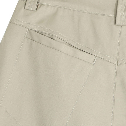 TALKLESSFASHION D2507 American Retro Unisex Street Deconstructed Pleated Design Men's Loose Casual Capri Shorts