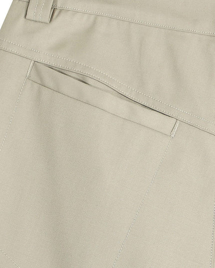 TALKLESSFASHION D2507 American Retro Unisex Street Deconstructed Pleated Design Men's Loose Casual Capri Shorts