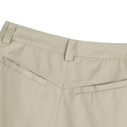 TALKLESSFASHION D2507 American Retro Unisex Street Deconstructed Pleated Design Men's Loose Casual Capri Shorts