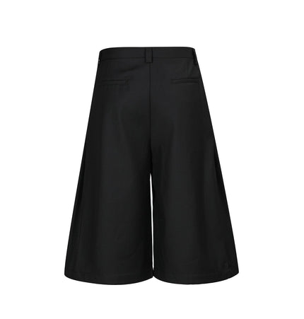 TALKLESSFASHION D2509 American Retro Unisex Pendant Trendy Pleated Design Men's Loose Casual Capri Shorts