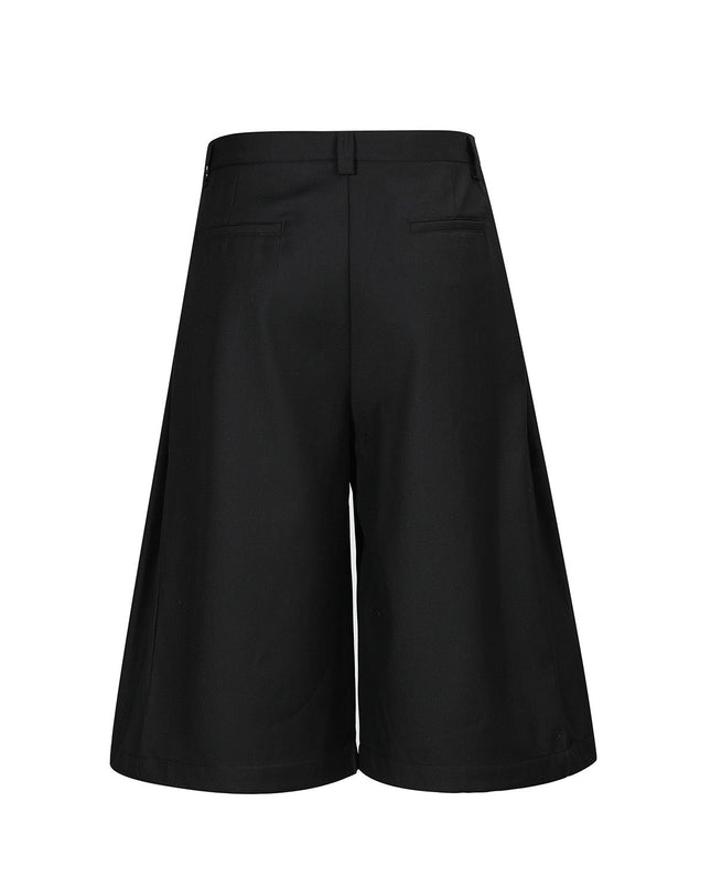 TALKLESSFASHION D2509 American Retro Unisex Pendant Trendy Pleated Design Men's Loose Casual Capri Shorts