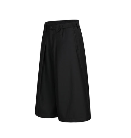 TALKLESSFASHION D2509 American Retro Unisex Pendant Trendy Pleated Design Men's Loose Casual Capri Shorts