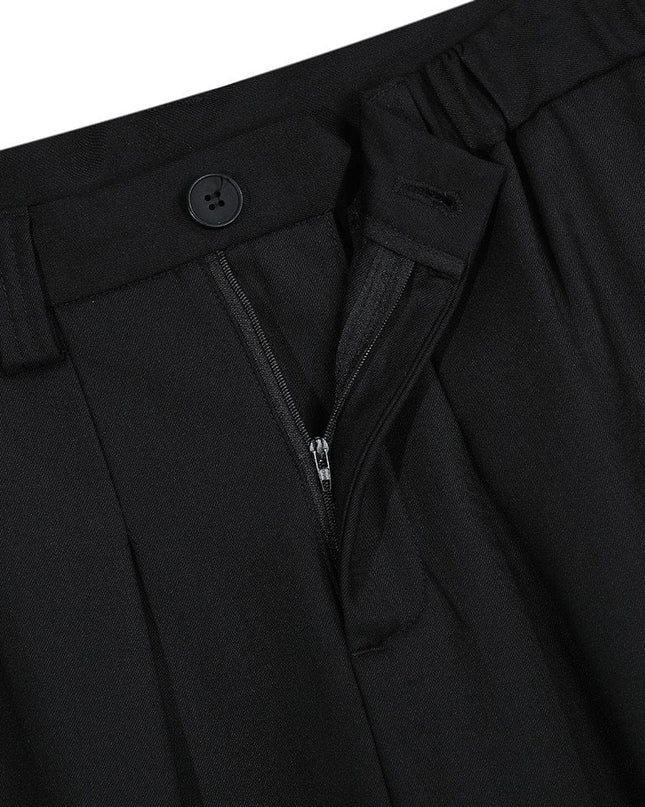 TALKLESSFASHION D2509 American Retro Unisex Pendant Trendy Pleated Design Men's Loose Casual Capri Shorts