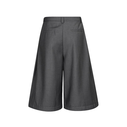 TALKLESSFASHION D2509 American Retro Unisex Pendant Trendy Pleated Design Men's Loose Casual Capri Shorts