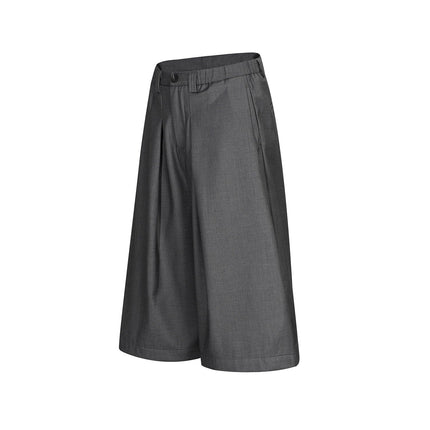 TALKLESSFASHION D2509 American Retro Unisex Pendant Trendy Pleated Design Men's Loose Casual Capri Shorts