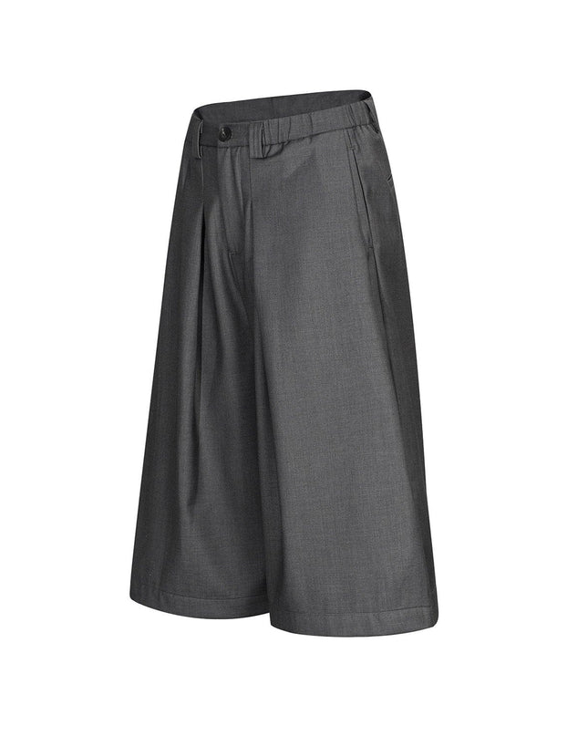 TALKLESSFASHION D2509 American Retro Unisex Pendant Trendy Pleated Design Men's Loose Casual Capri Shorts