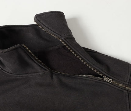 TALKLESSFASHION Deconstructed Gradient Zipper Jacket