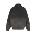 TALKLESSFASHION Deconstructed Gradient Zipper Jacket