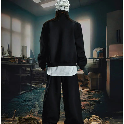 TALKLESSFASHION Deconstructed High-Weight Zipper Sweat Set
