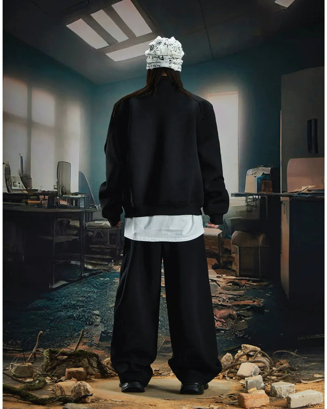 TALKLESSFASHION Deconstructed High-Weight Zipper Sweat Set