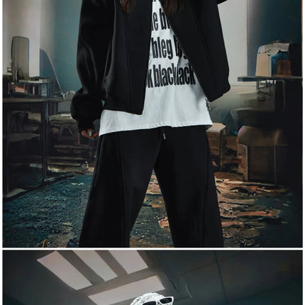 TALKLESSFASHION Deconstructed High-Weight Zipper Sweat Set
