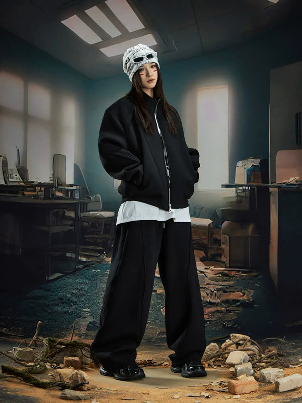 Deconstructed High-Weight Zipper Sweat Set