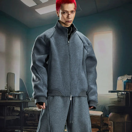 TALKLESSFASHION Deconstructed High-Weight Zipper Sweat Set