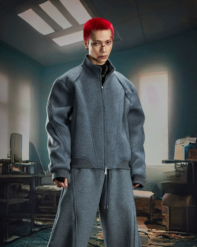 TALKLESSFASHION Deconstructed High-Weight Zipper Sweat Set
