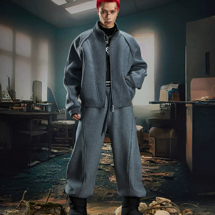 TALKLESSFASHION Deconstructed High-Weight Zipper Sweat Set