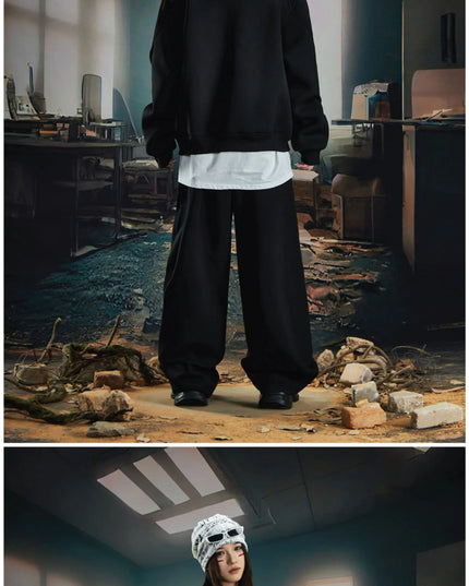 TALKLESSFASHION Deconstructed High-Weight Zipper Sweat Set