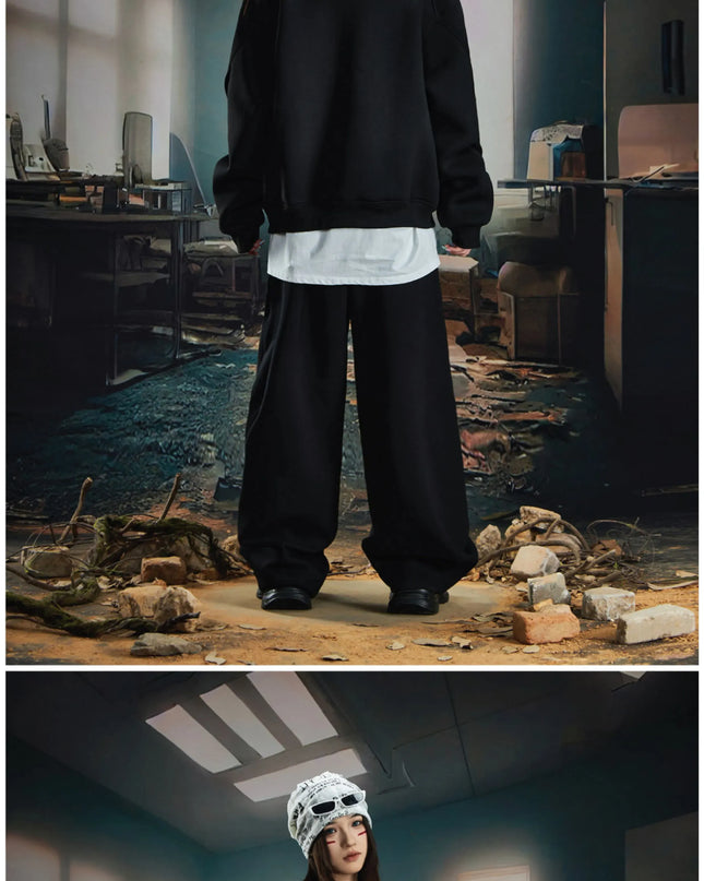 TALKLESSFASHION Deconstructed High-Weight Zipper Sweat Set