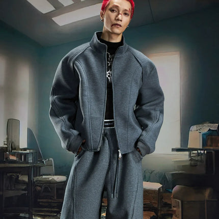 TALKLESSFASHION Deconstructed High-Weight Zipper Sweat Set