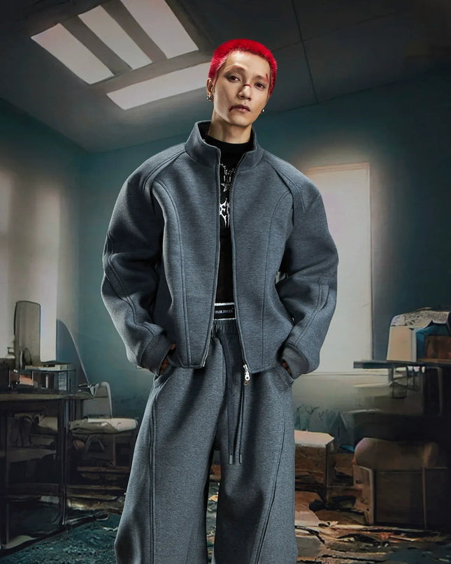 TALKLESSFASHION Deconstructed High-Weight Zipper Sweat Set