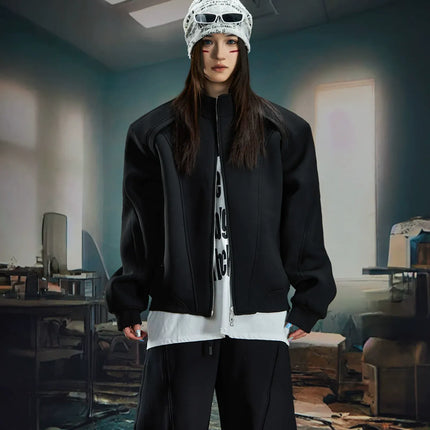 TALKLESSFASHION Deconstructed High-Weight Zipper Sweat Set