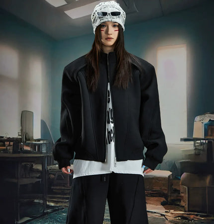 TALKLESSFASHION Deconstructed High-Weight Zipper Sweat Set