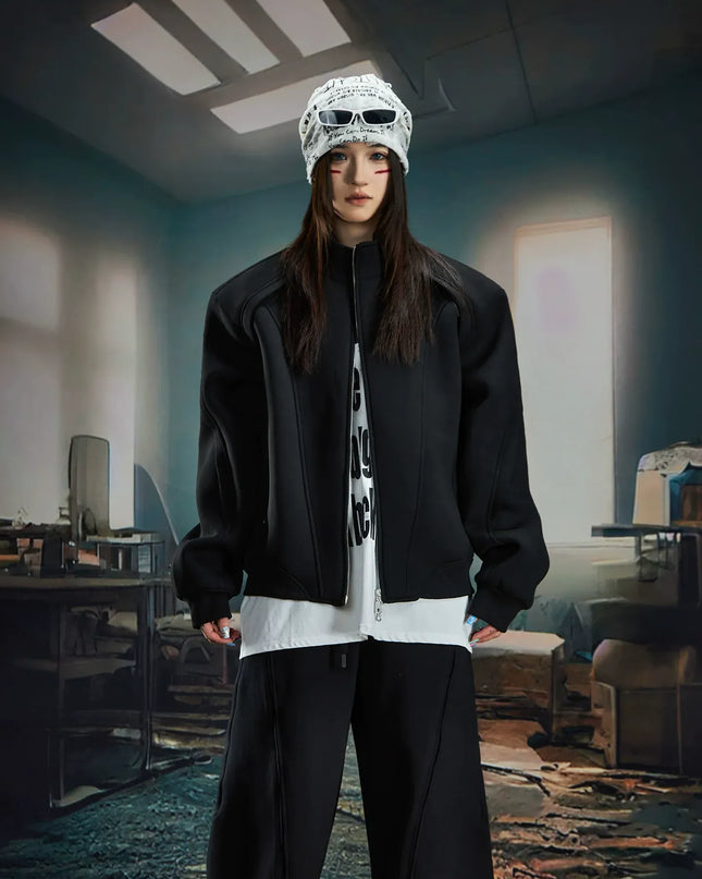 TALKLESSFASHION Deconstructed High-Weight Zipper Sweat Set