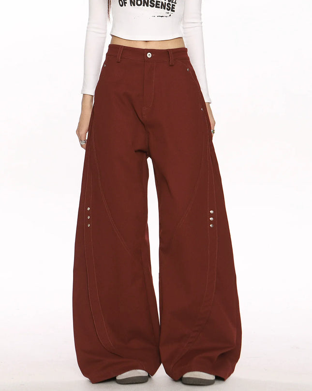 TALKLESSFASHION Deconstructed Scimitar Wide-Leg Trousers