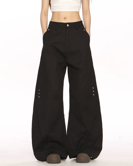TALKLESSFASHION Deconstructed Scimitar Wide-Leg Trousers