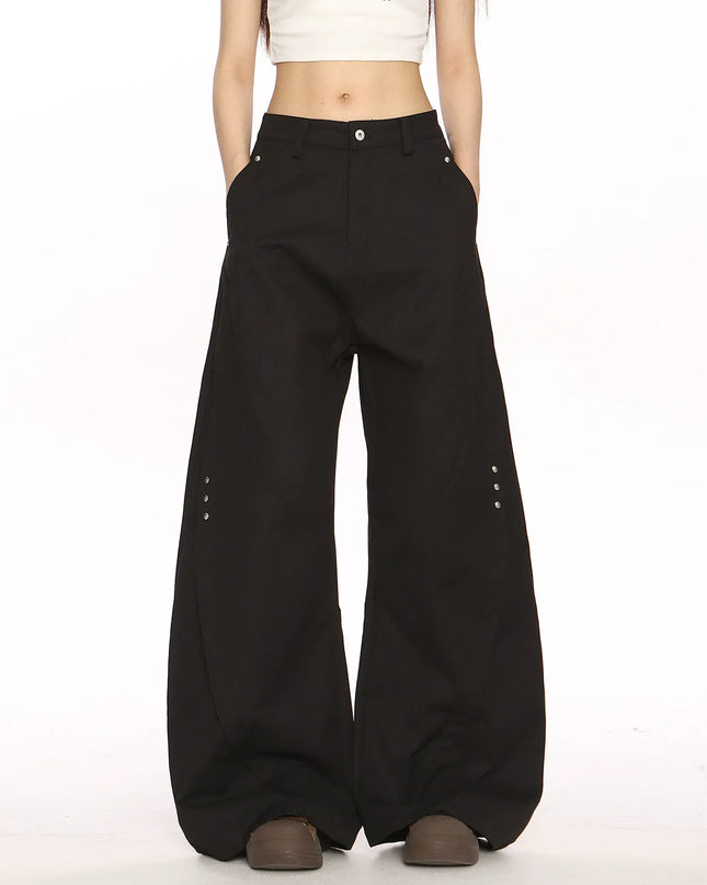 TALKLESSFASHION Deconstructed Scimitar Wide-Leg Trousers