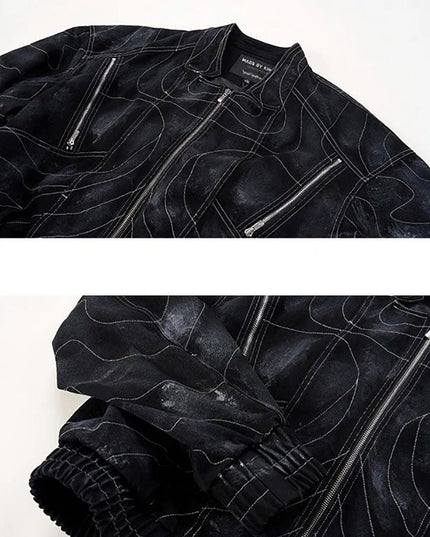 TALKLESSFASHION Deconstructed Splicing Denim Short Jacket