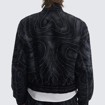 TALKLESSFASHION Deconstructed Splicing Denim Short Jacket
