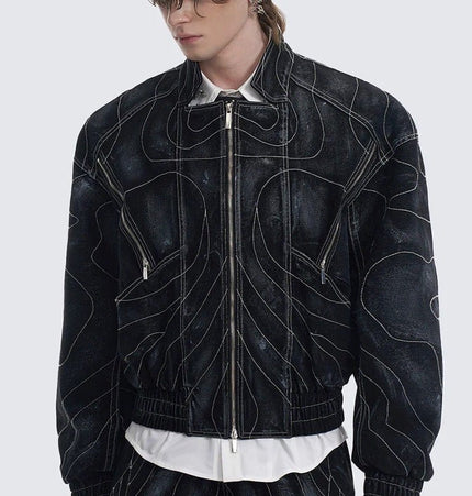 THETLSTUDIO Deconstructed Splicing Denim Short Jacket
