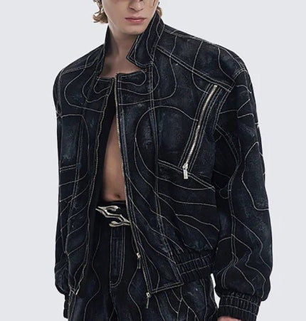 THETLSTUDIO Deconstructed Splicing Denim Short Jacket