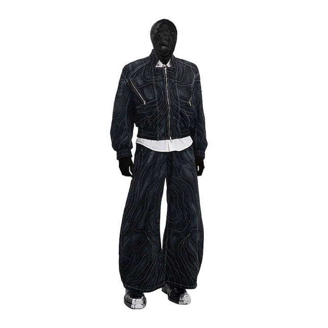 TALKLESSFASHION Deconstructed Splicing Denim Short Jacket