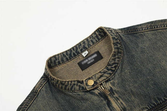 TALKLESSFASHION Denim Cargo Pants Jacket Men's Coat