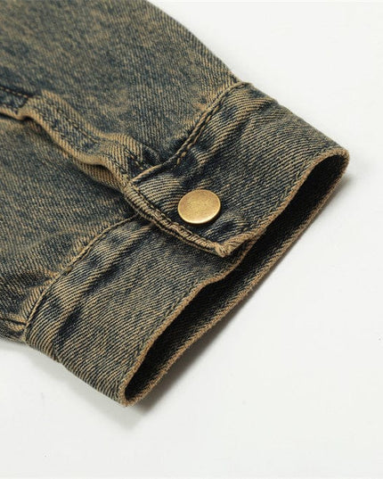 TALKLESSFASHION Denim Cargo Pants Jacket Men's Coat