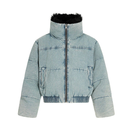 THETLSTUDIO Denim Fur Collar Puffer Jacket