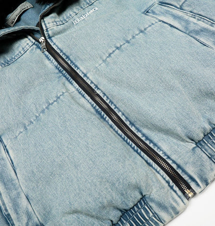 THETLSTUDIO Denim Fur Collar Puffer Jacket