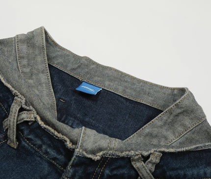 TALKLESSFASHION Destroyed Scimitar Wide-Leg Jeans