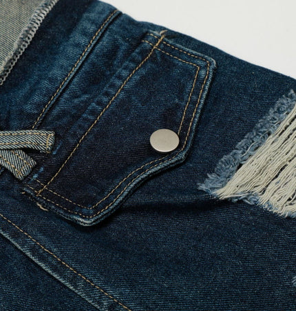 THETLSTUDIO Destroyed Scimitar Wide-Leg Jeans