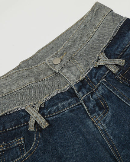 TALKLESSFASHION Destroyed Scimitar Wide-Leg Jeans