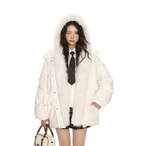 THETLSTUDIO Detachable Fur Padded Down Jacket