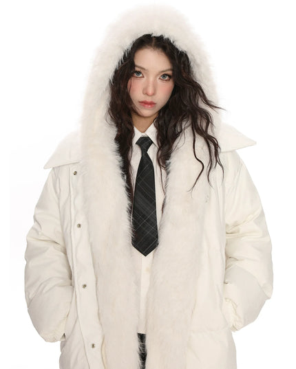 TALKLESSFASHION Detachable Fur Padded Down Jacket