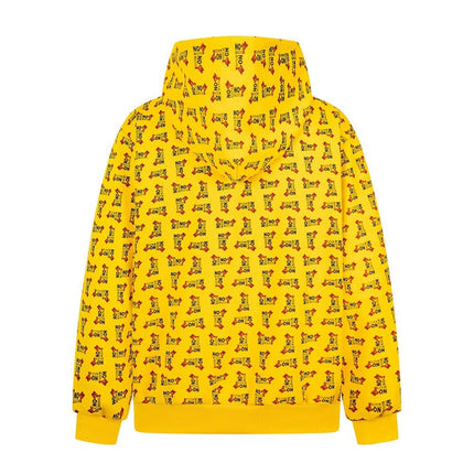 TALKLESSFASHION Digital print letter zip  hooded cardigan sweatshirt