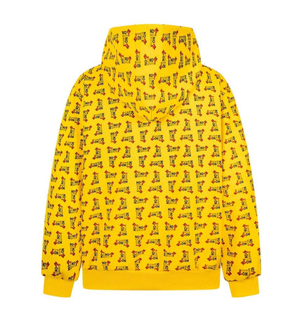 TALKLESSFASHION Digital print letter zip  hooded cardigan sweatshirt