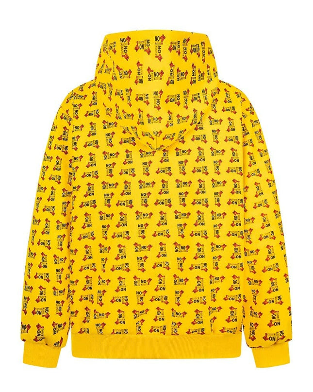 TALKLESSFASHION Digital print letter zip  hooded cardigan sweatshirt