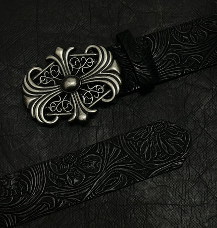 THETLSTUDIO Direction of Light American vintage cross belt embossed snap buckle niche belt versatile trouser belt