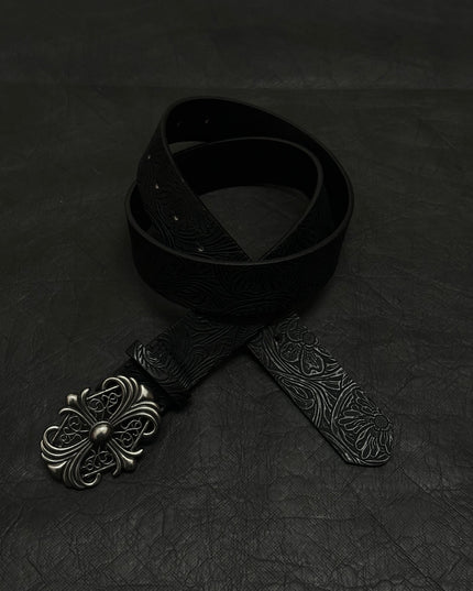 TALKLESSFASHION Direction of Light American vintage cross belt embossed snap buckle niche belt versatile trouser belt
