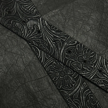 TALKLESSFASHION Direction of Light: Dark wind, a sword-piercing big scalp, embossed punk street belt decoration