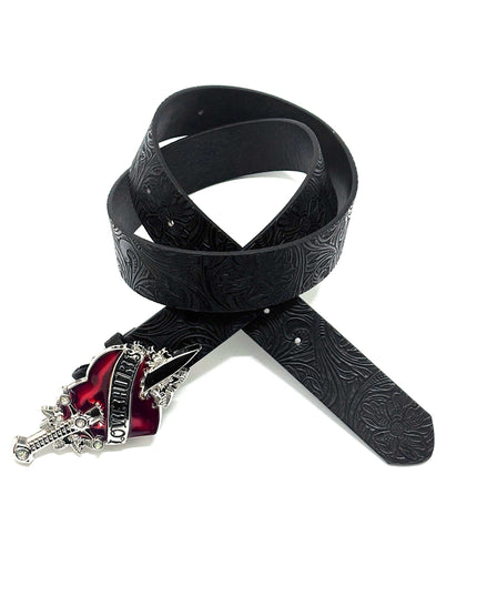 TALKLESSFASHION Direction of Light: Dark wind, a sword-piercing big scalp, embossed punk street belt decoration